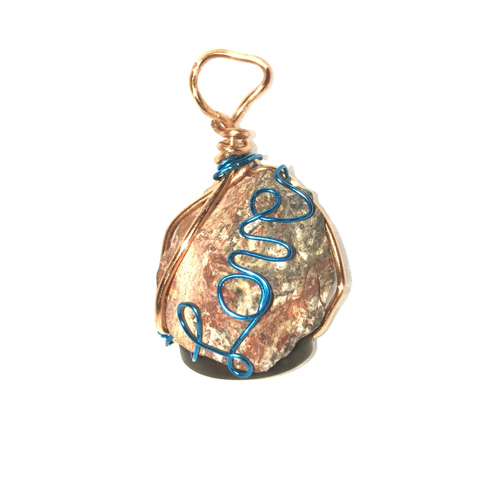 “LOVE” Collection Rhodonite/Tiger Eye Pendant